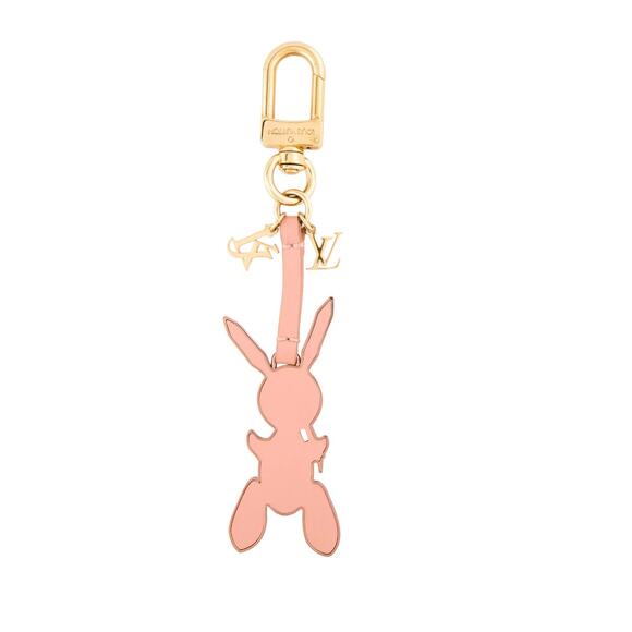 Louis Vuitton Rabbit Keychain Bag Charm Key Holder Masters Jeff Koons LV Pink - Picture 1 of 6